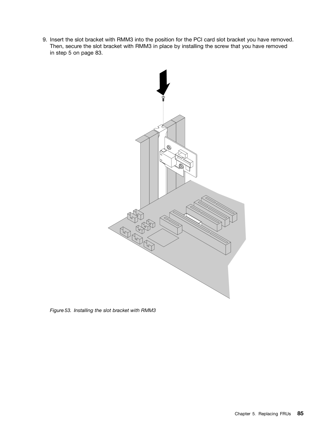 Lenovo TD230 manual Installing the slot bracket with RMM3 