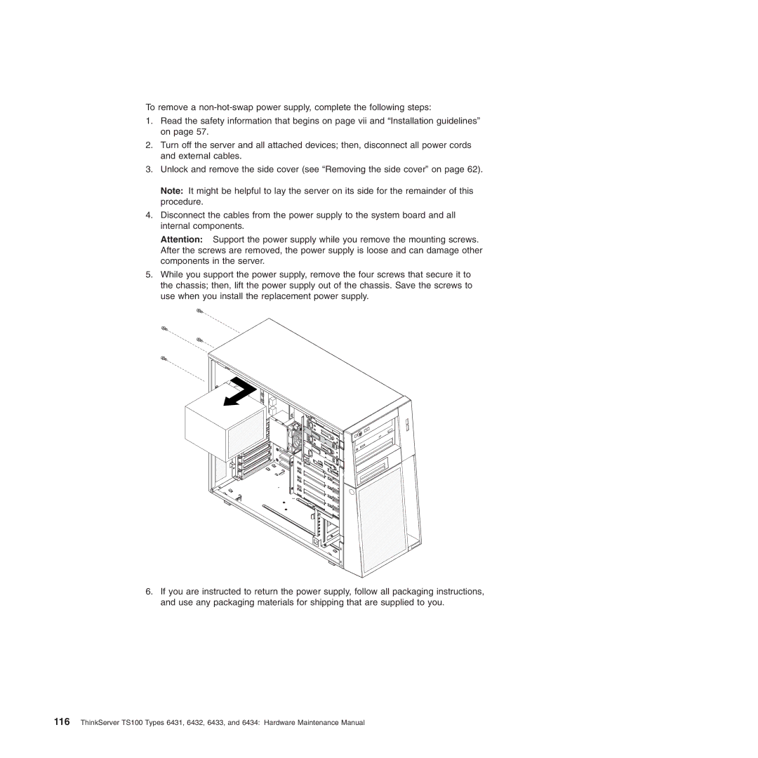 Lenovo 6433, TS100, 6434, 6432, 6431 manual 