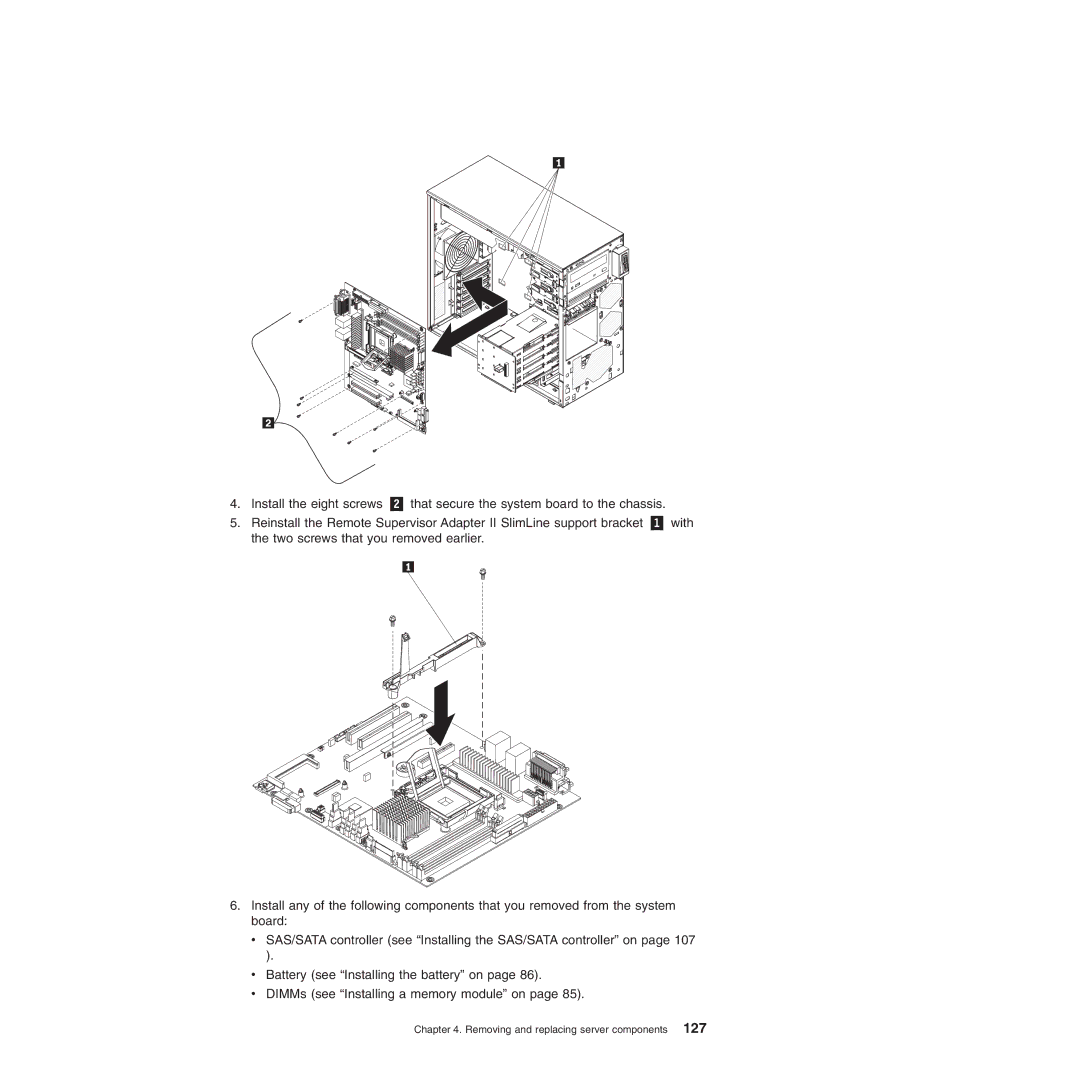 Lenovo TS100, 6434, 6432, 6431, 6433 manual Removing and replacing server components 