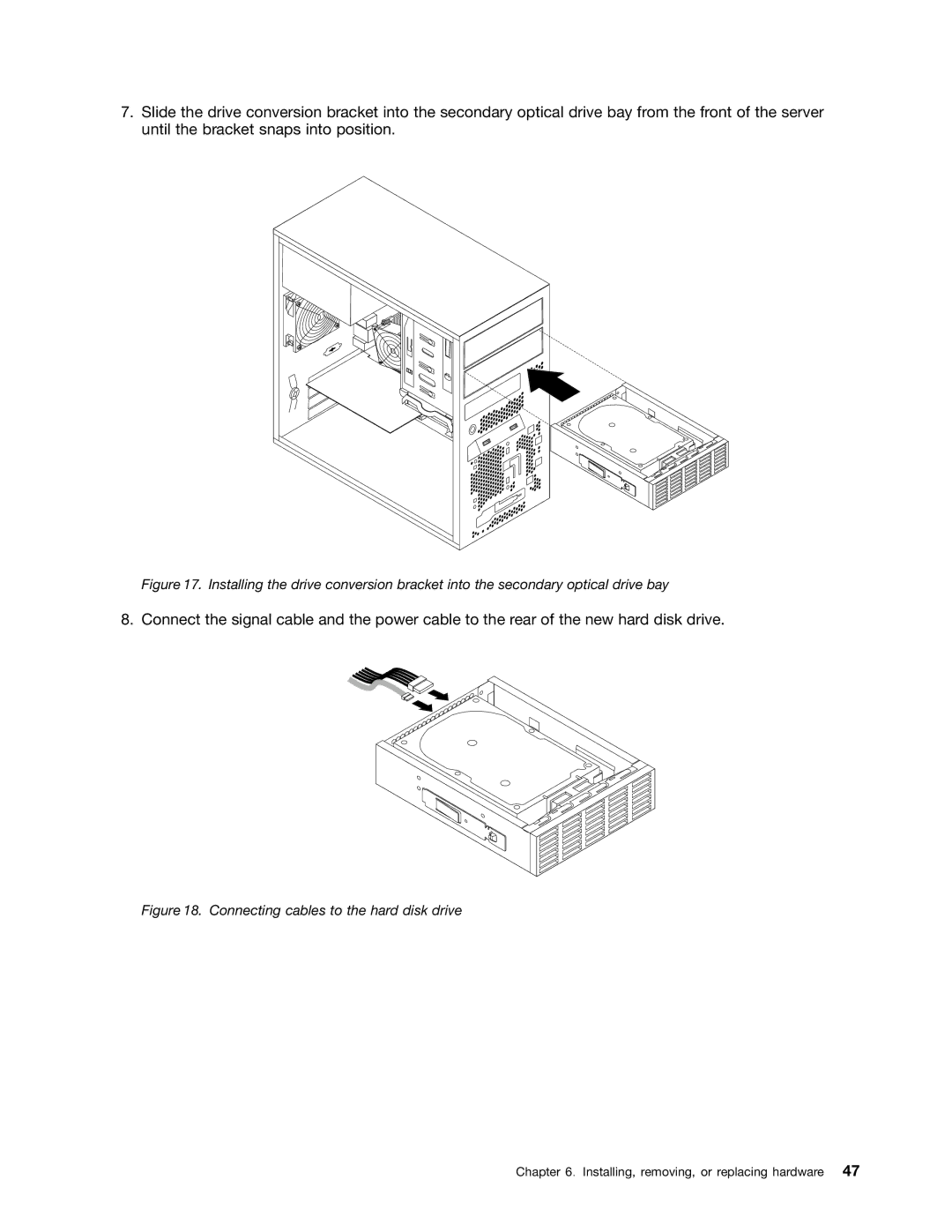 Lenovo TS140 manual Connecting cables to the hard disk drive 