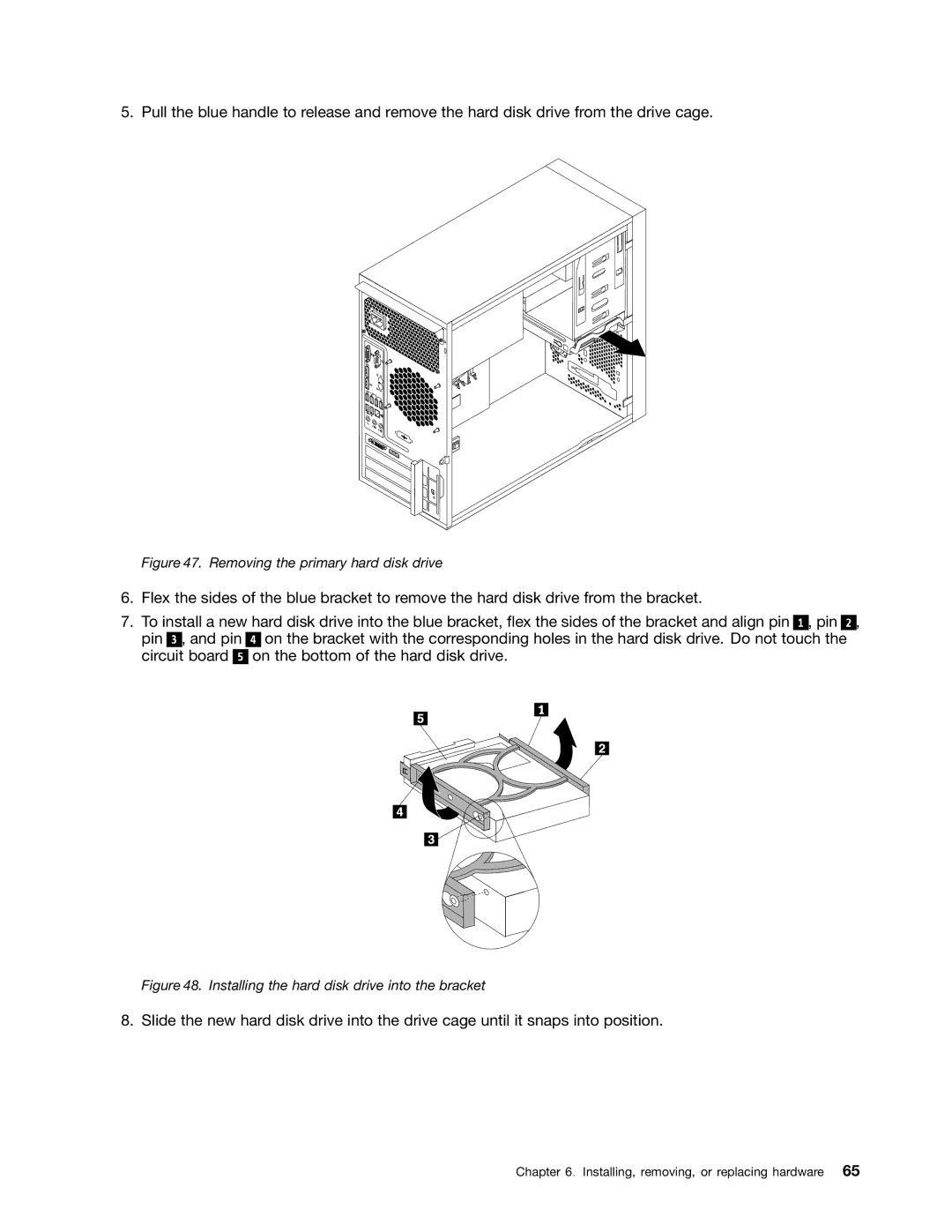 Lenovo TS140 manual Removing the primary hard disk drive 