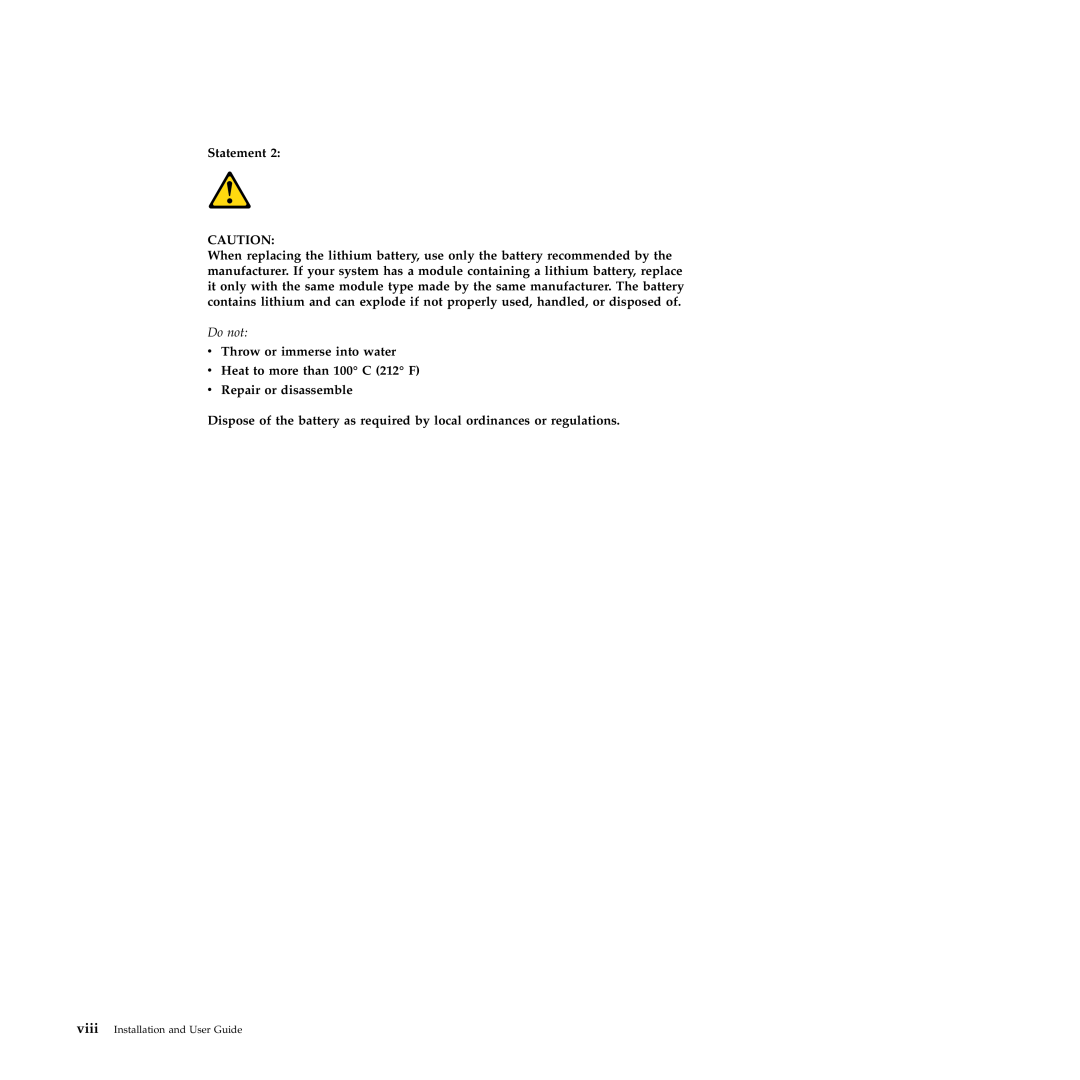 Lenovo TS200V manual Statement, Do not 