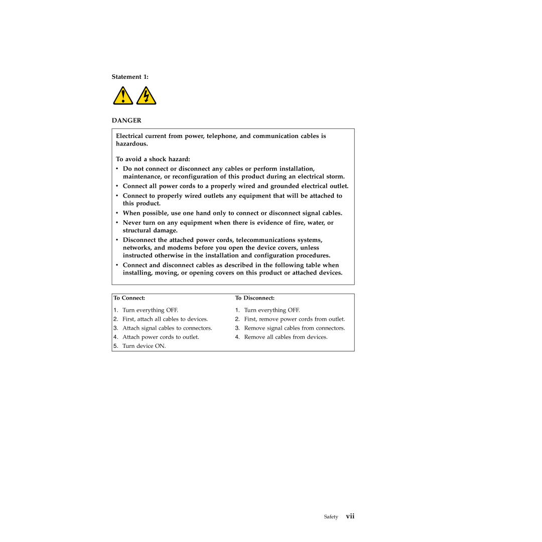 Lenovo TS200V manual Statement DANGER 