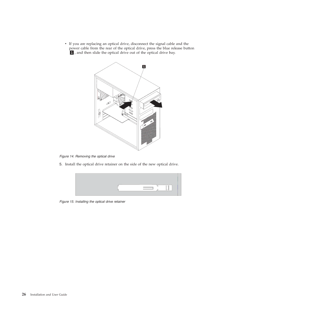 Lenovo TS200V manual Removing the optical drive 