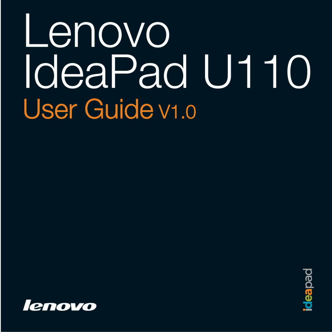 Lenovo manual Lenovo IdeaPad U110 