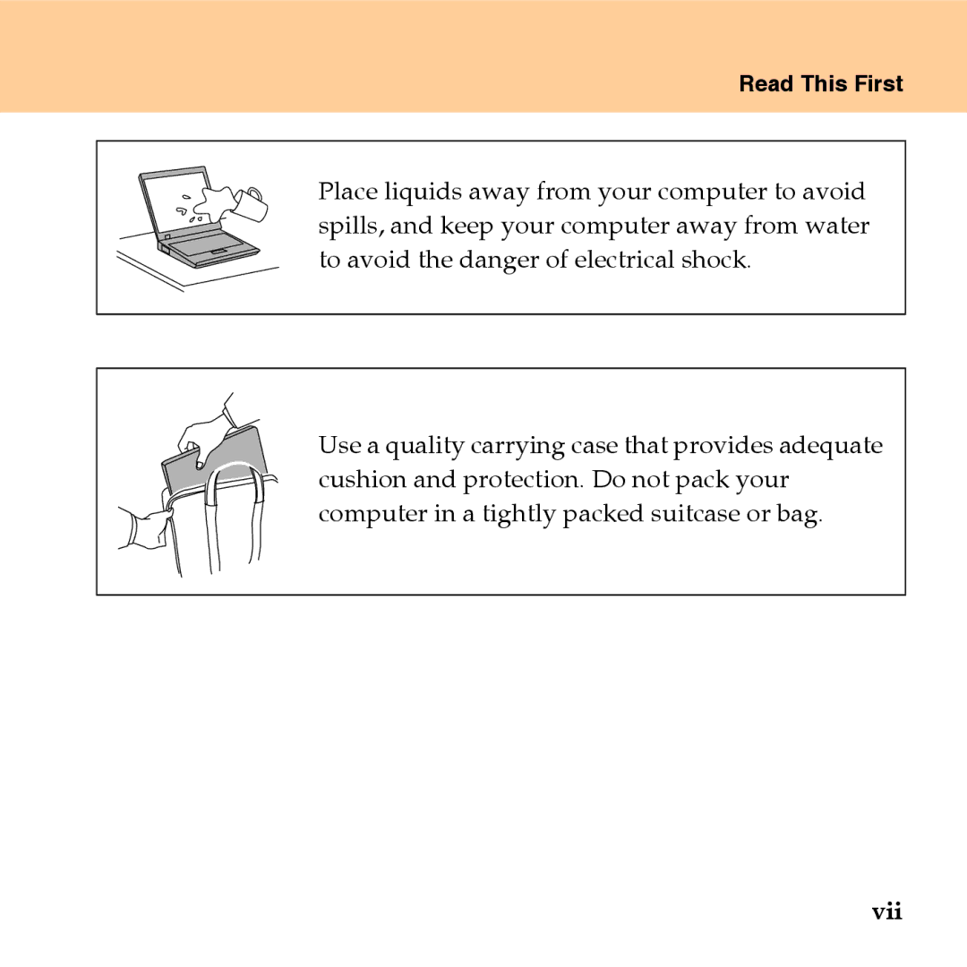 Lenovo U110 manual Vii 