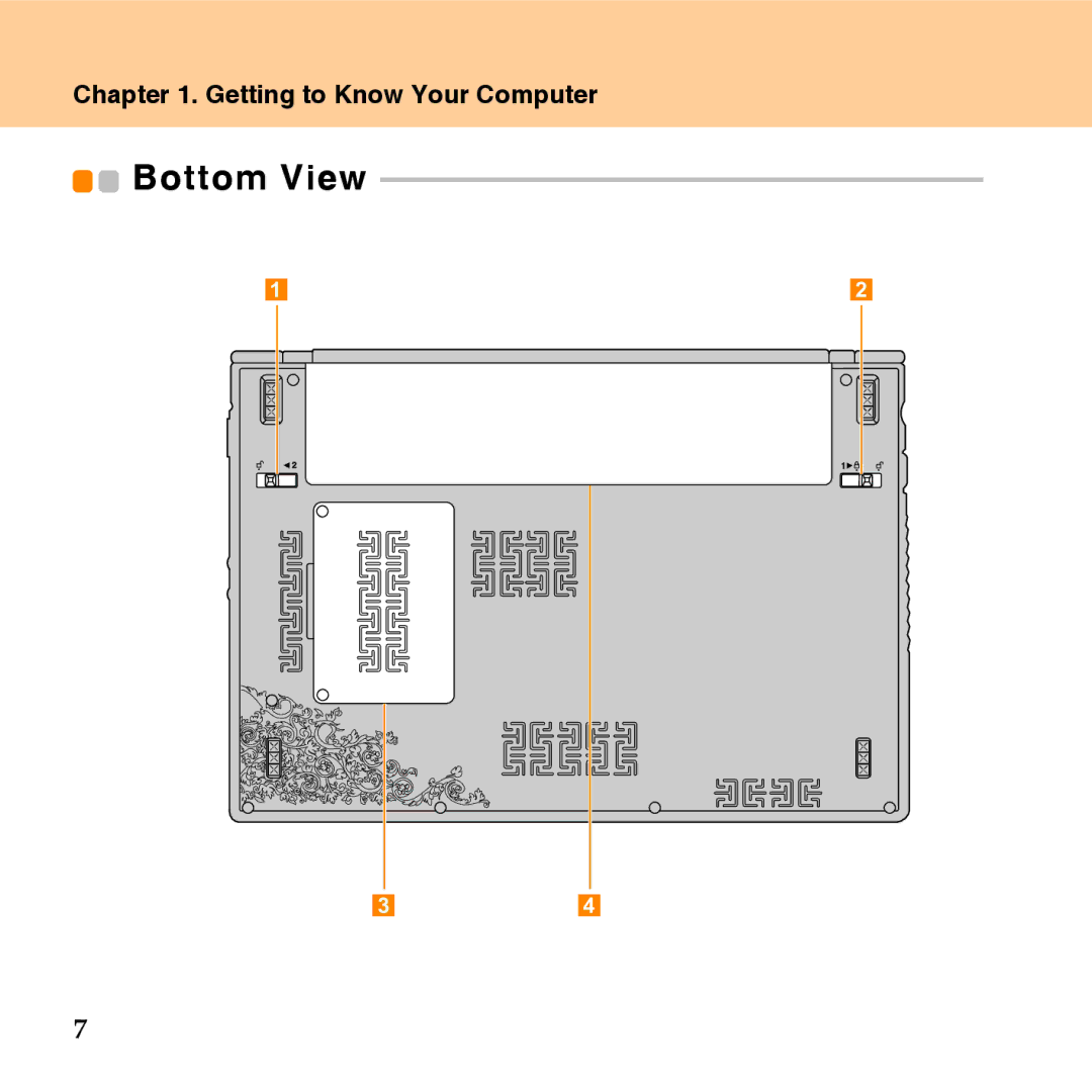 Lenovo U110 manual Bottom View 