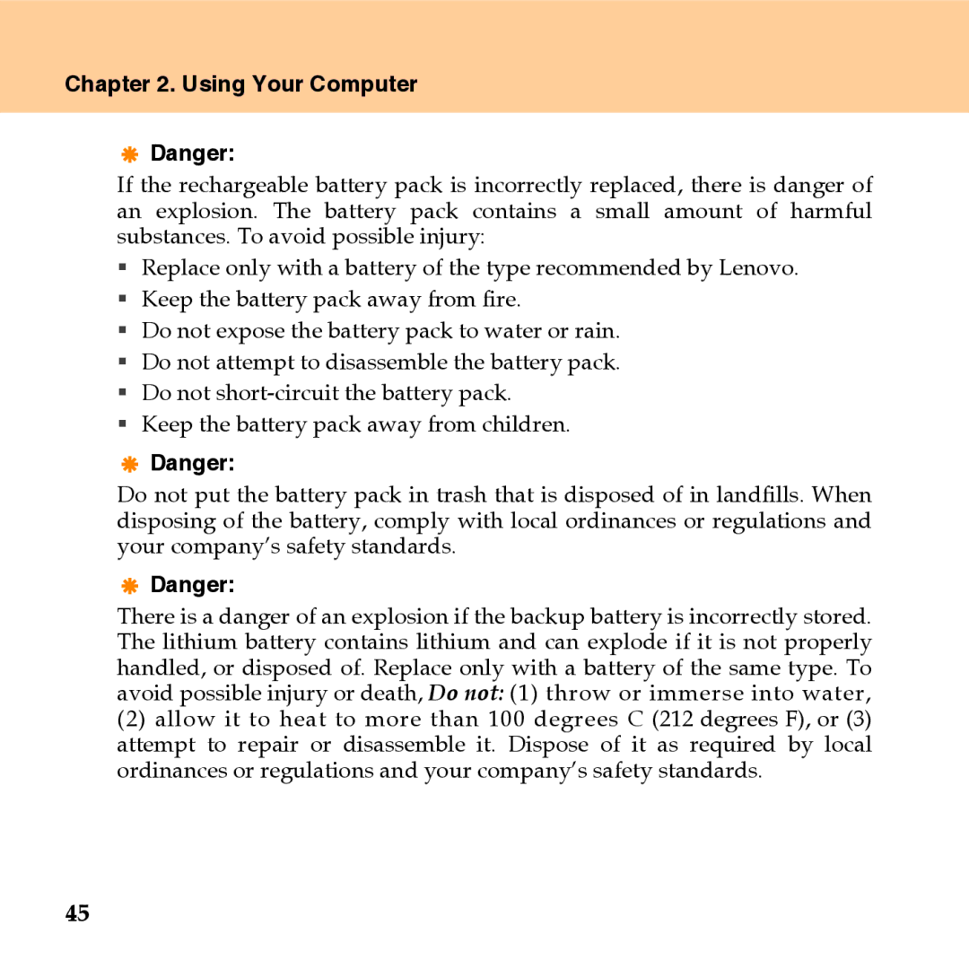 Lenovo U110 manual Using Your Computer 