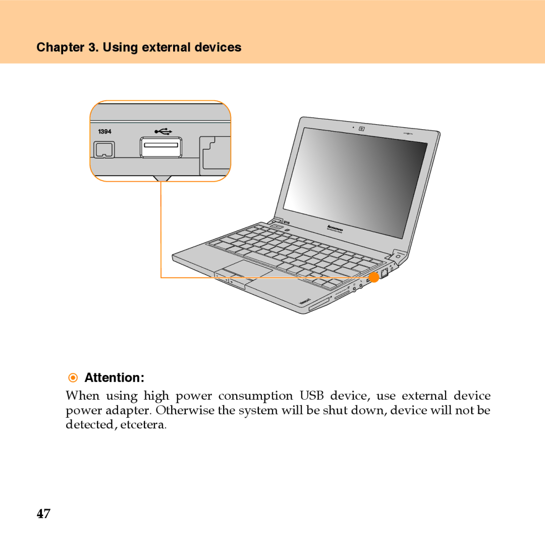 Lenovo U110 manual Using external devices 