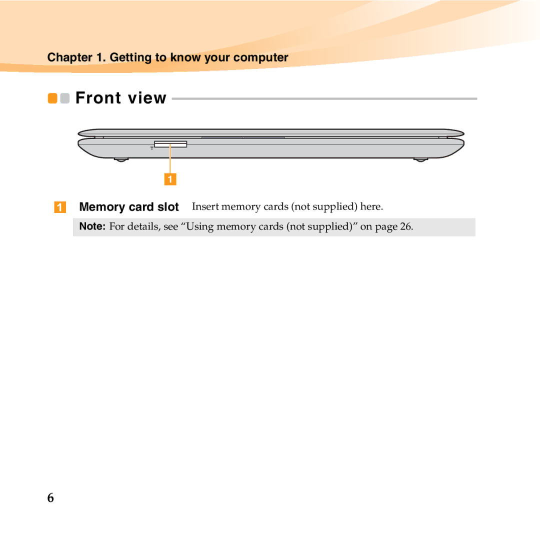 Lenovo U150 manual Front view 