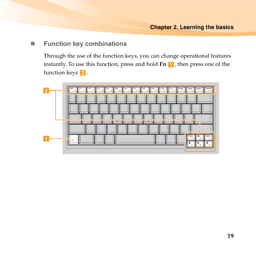 Lenovo U150 manual „ Function key combinations 