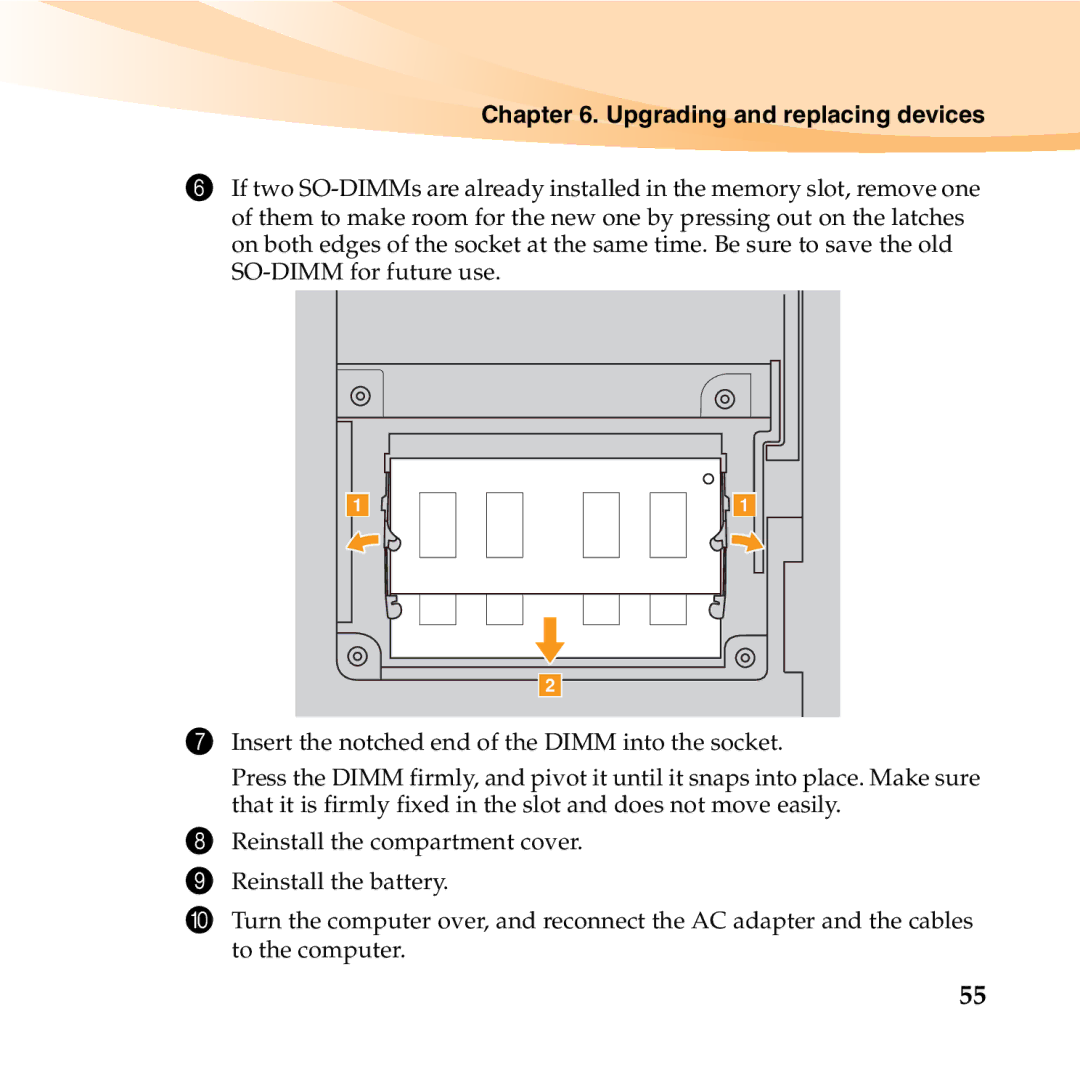 Lenovo U150 manual Upgrading and replacing devices 