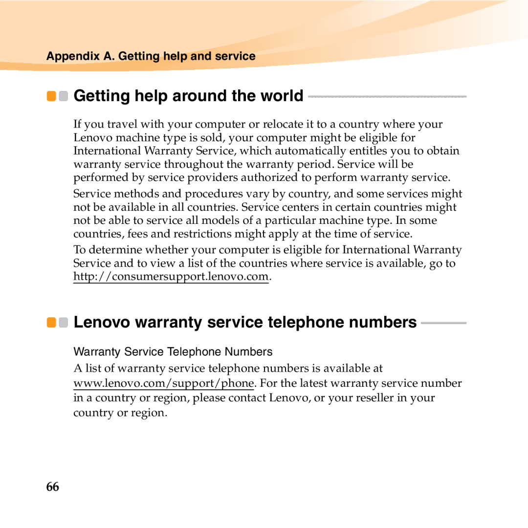 Lenovo U150 manual Getting help around the world 