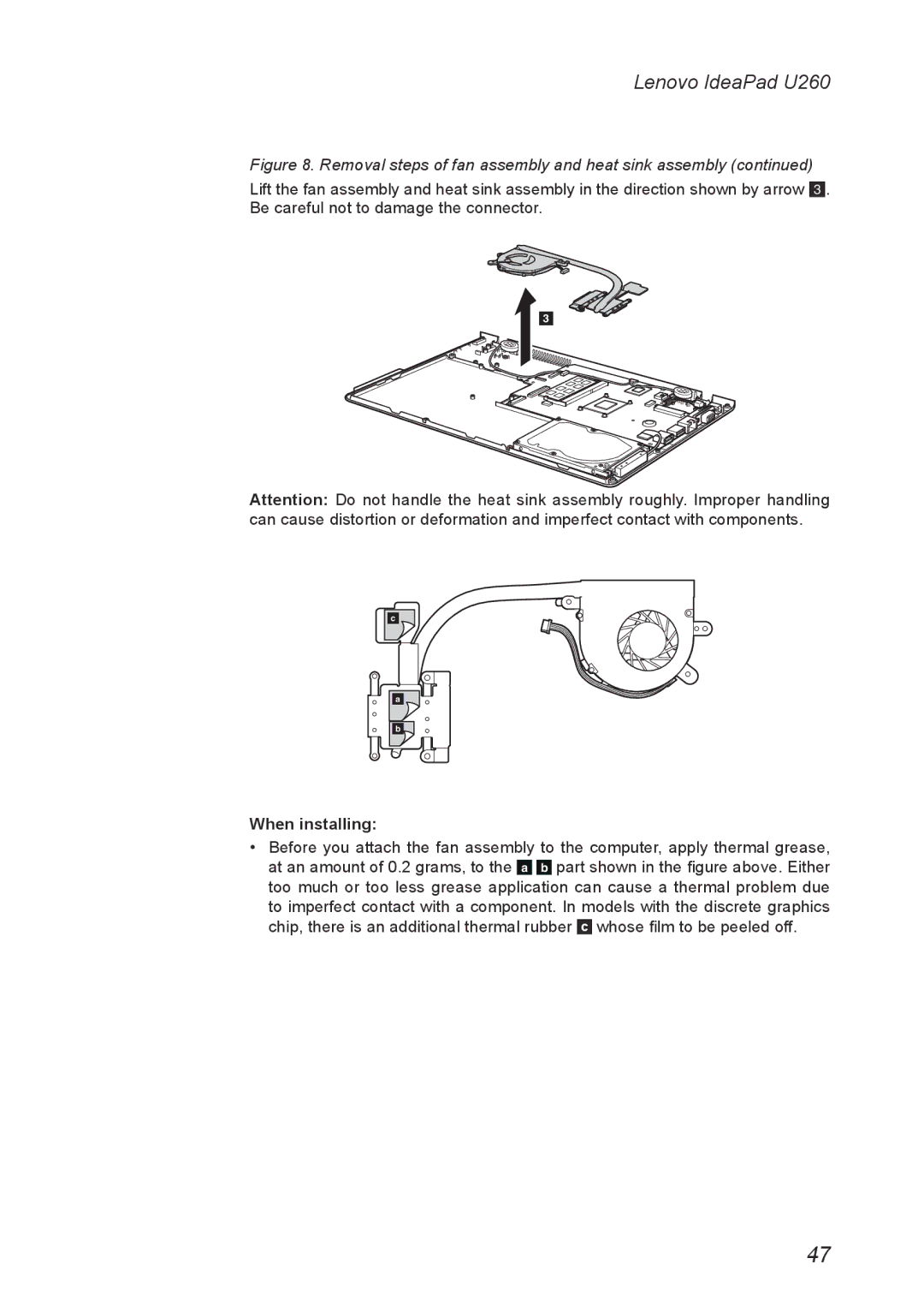 Lenovo U260 manual When installing 