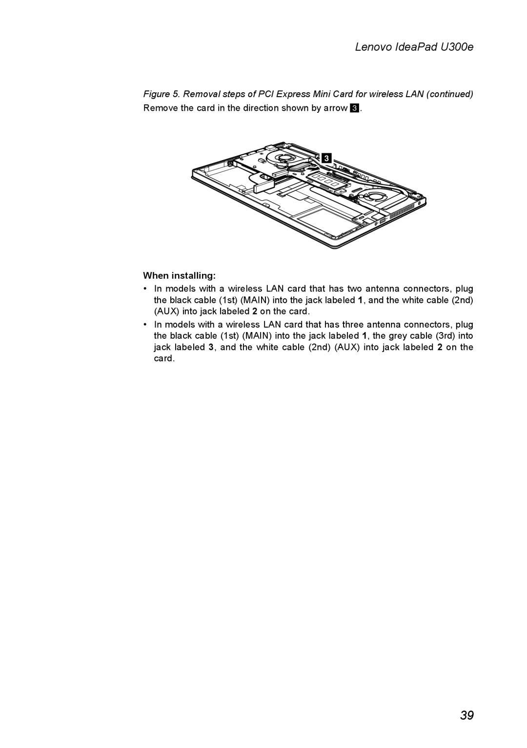Lenovo U300E manual When installing, Lenovo IdeaPad U300e 
