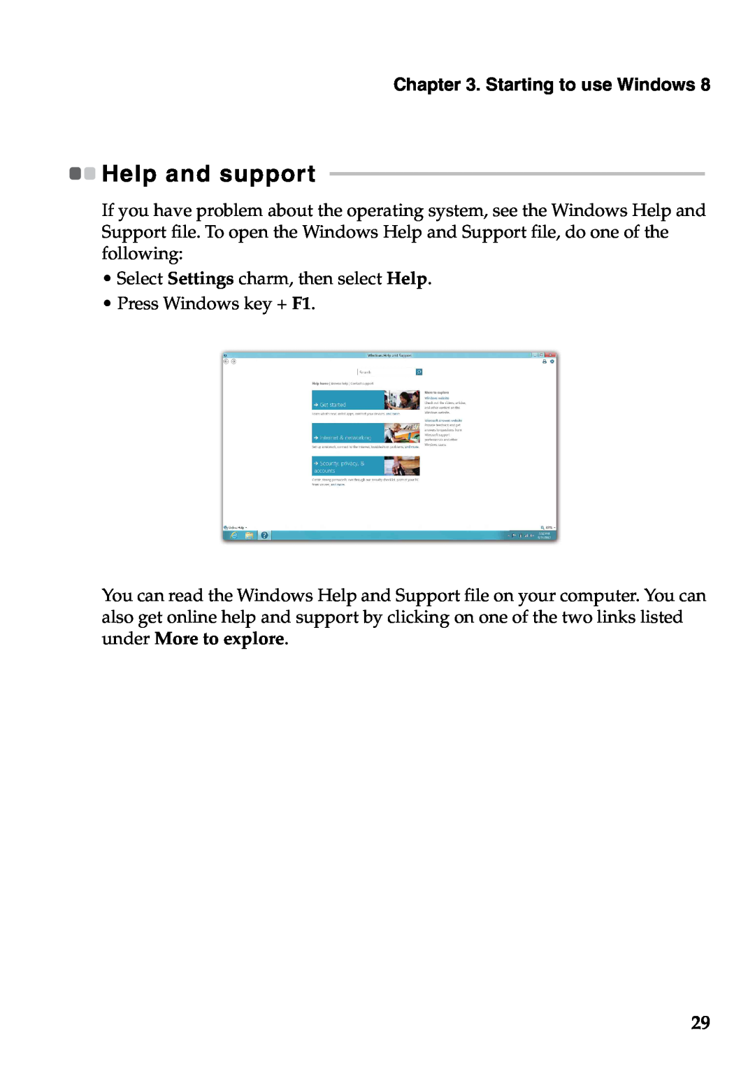 Lenovo U410, U310 manual Help and support, Starting to use Windows 