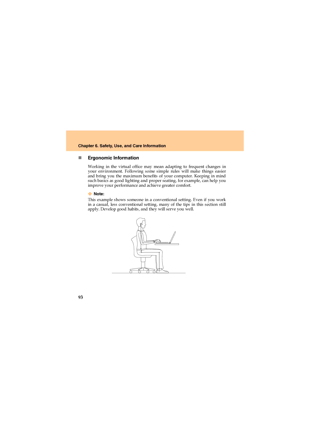 Lenovo U330 manual „ Ergonomic Information 