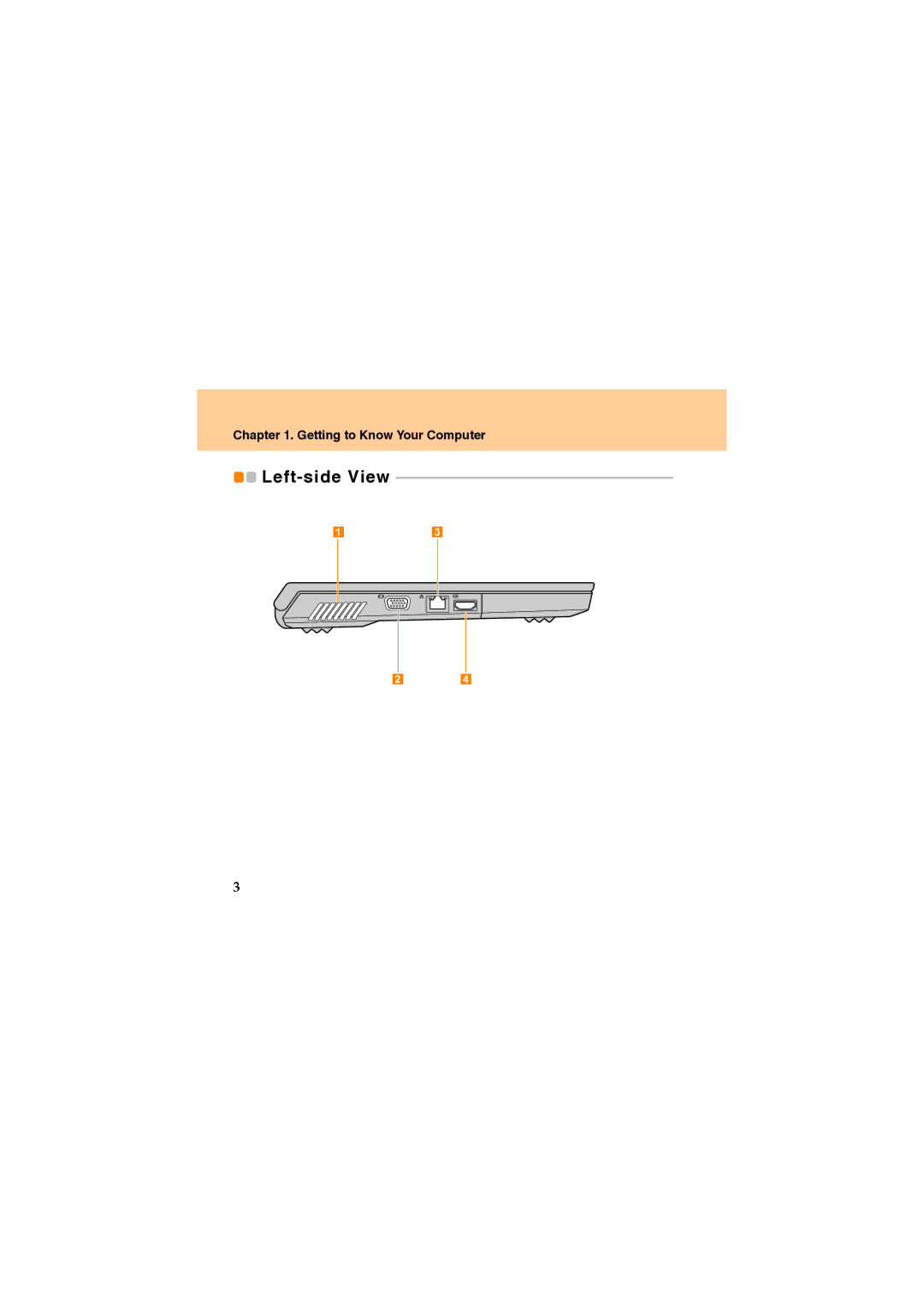 Lenovo U330 manual Left-side View, Getting to Know Your Computer 