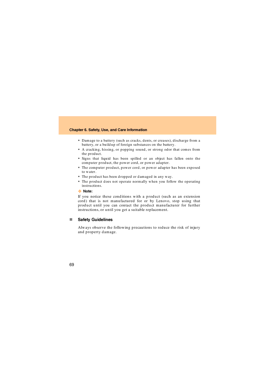 Lenovo U330 manual „ Safety Guidelines 