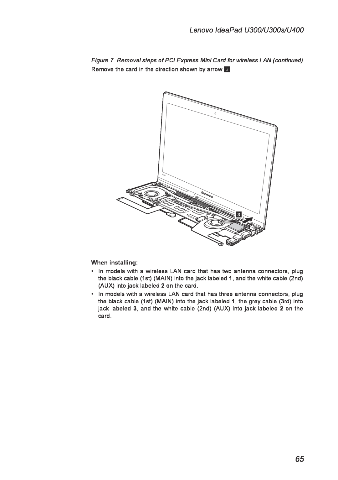 Lenovo U300S manual Lenovo IdeaPad U300/U300s/U400, When installing 