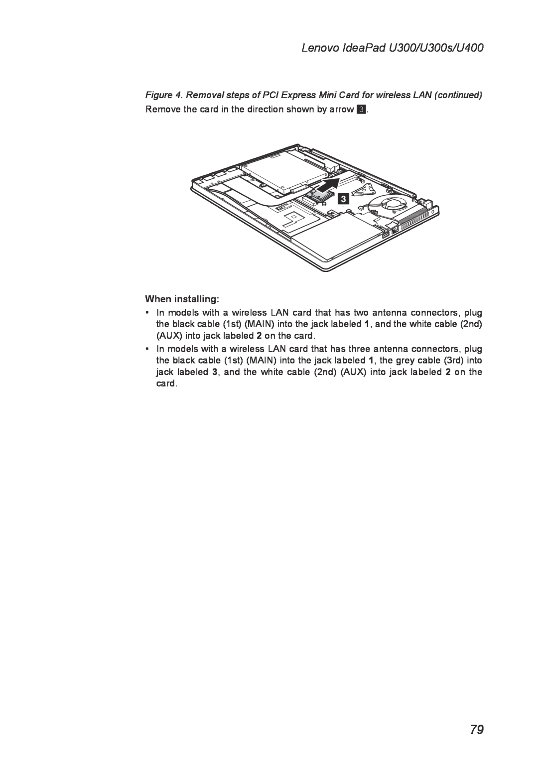 Lenovo U300S manual Lenovo IdeaPad U300/U300s/U400, When installing 