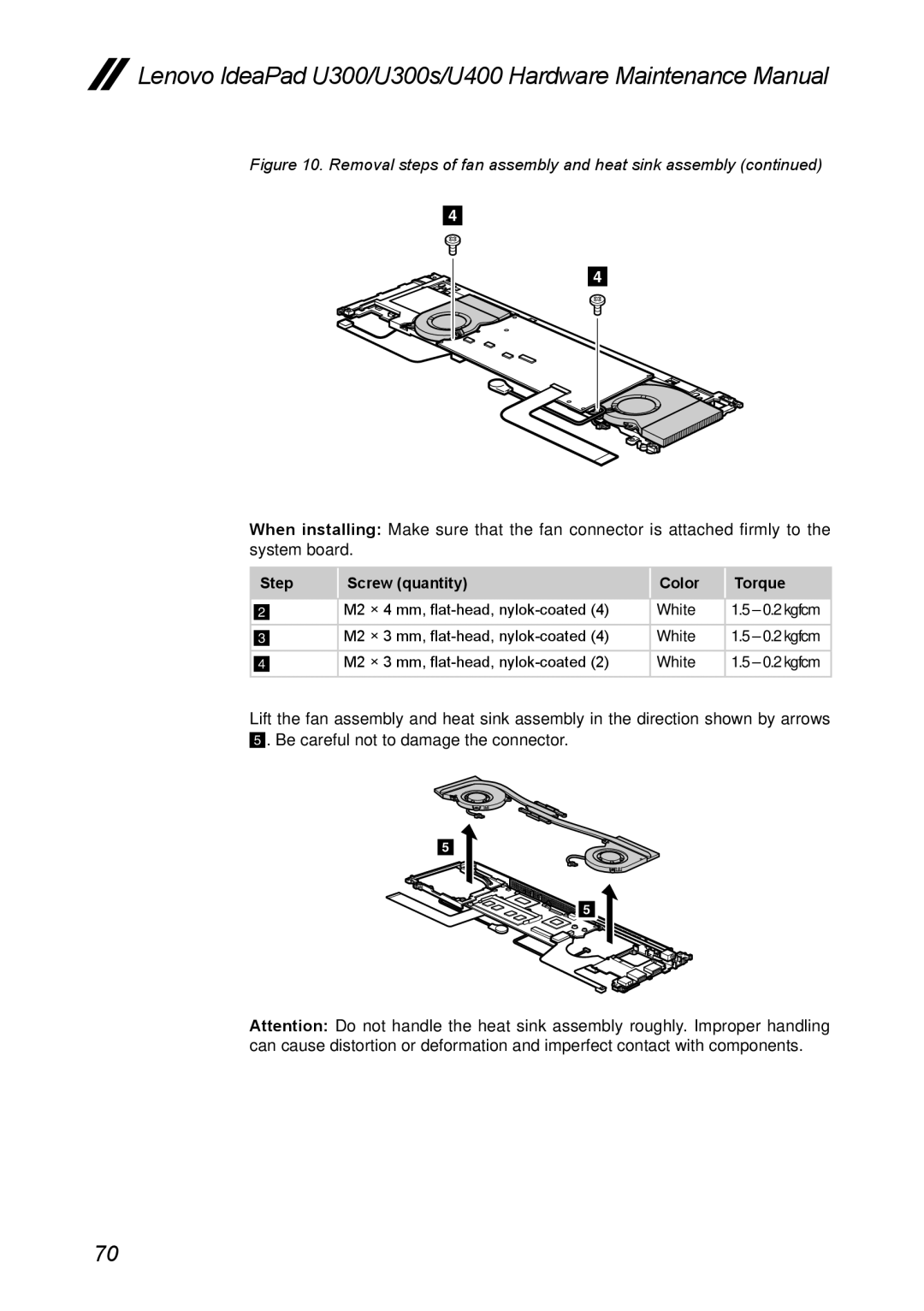 Lenovo U400, U300S manual M2 × 4 mm, flat-head, nylok-coated White 