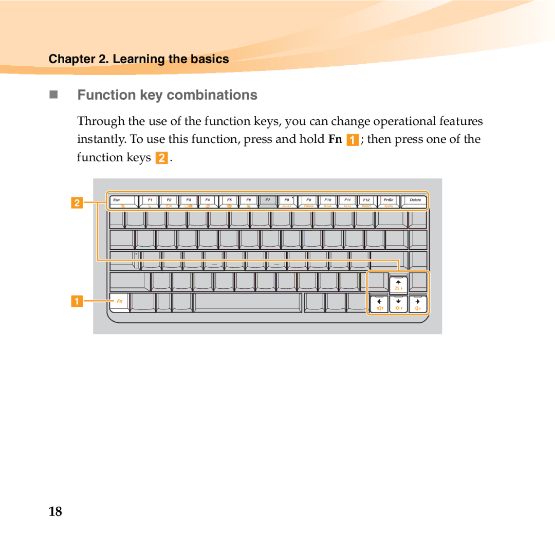 Lenovo U455 manual „ Function key combinations 