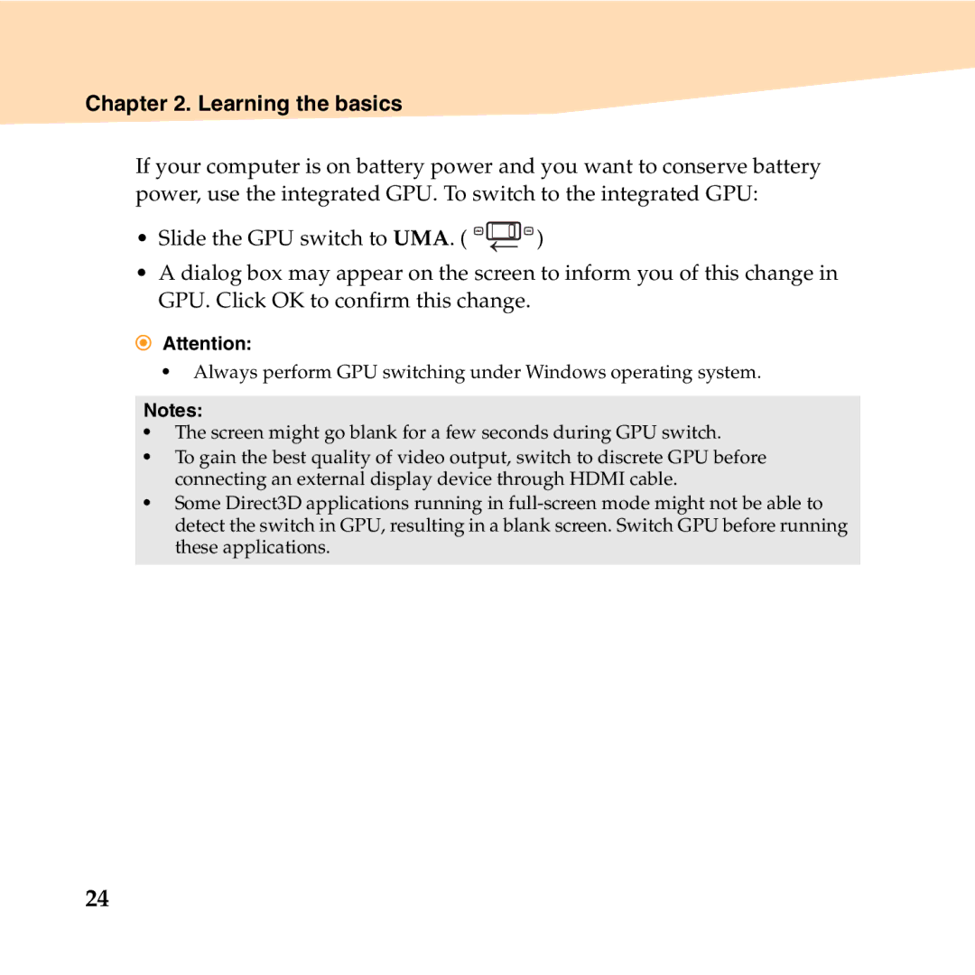 Lenovo U455 manual Learning the basics 