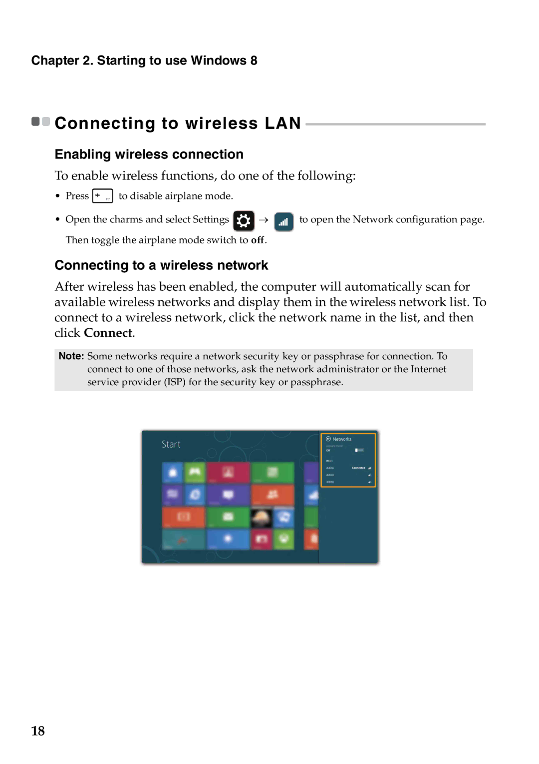 Lenovo 59RF0049, U510, 4941XF2 manual Enabling wireless connection, Connecting to a wireless network 