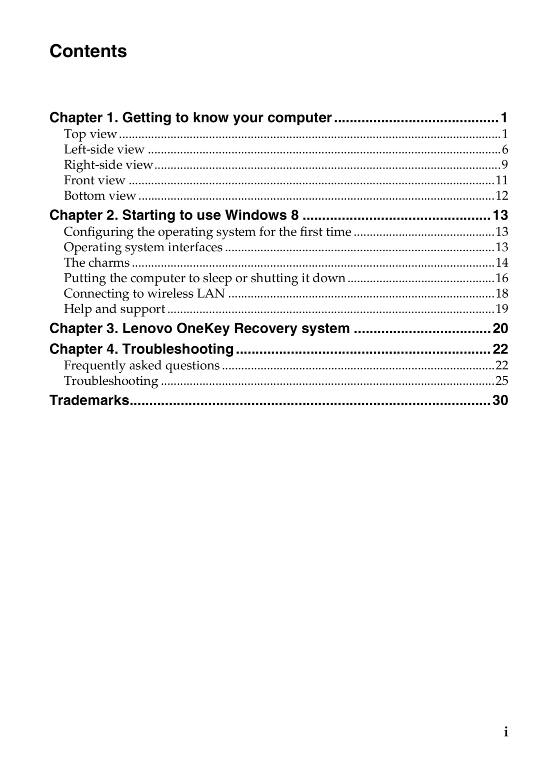 Lenovo U510, 59RF0049, 4941XF2 manual Contents 