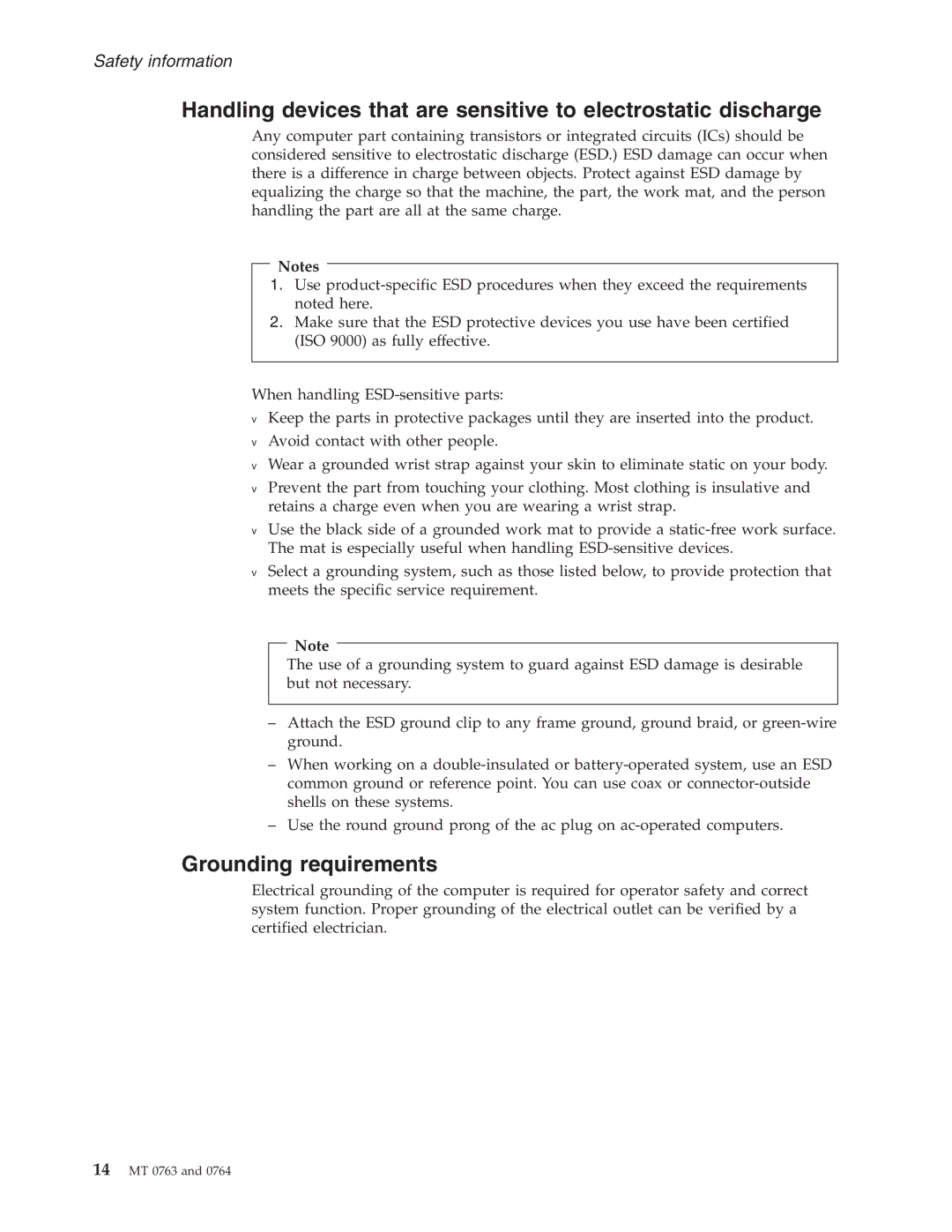 Lenovo V100, V200 manual Grounding requirements 