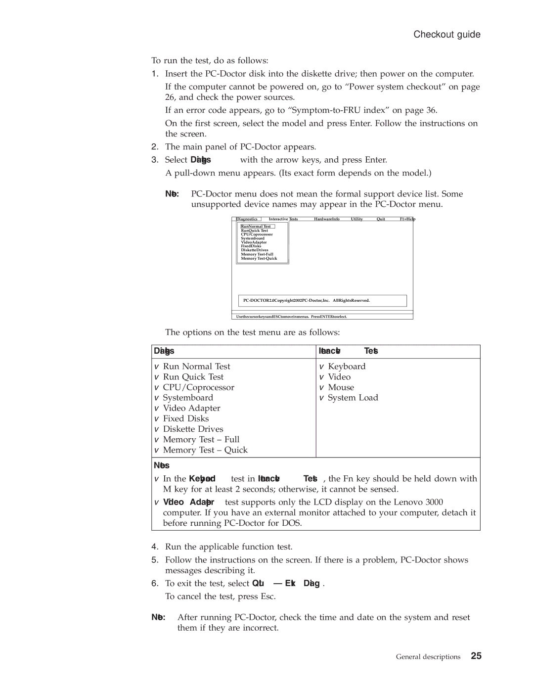 Lenovo V200, V100 manual Diagnostics Interactive Tests 