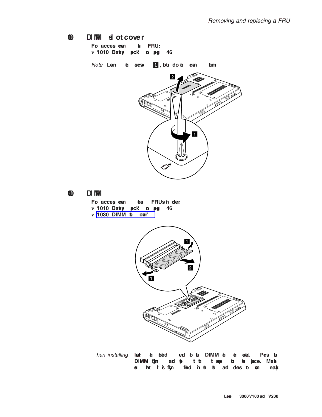 Lenovo V200, V100 manual Dimm slot cover 