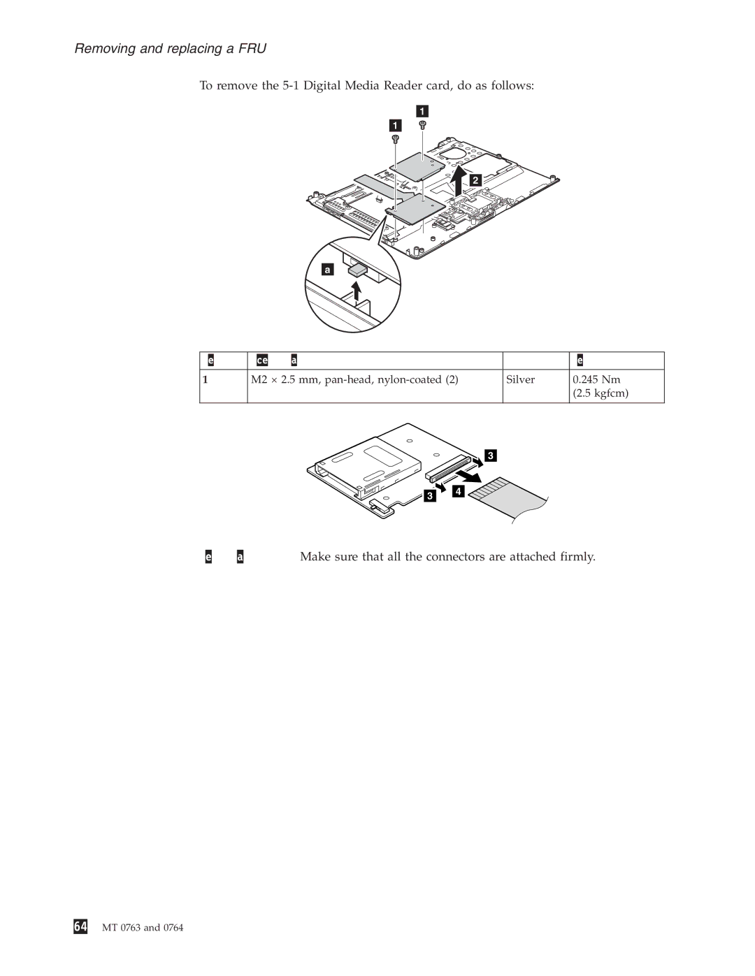 Lenovo V100, V200 manual To remove the 5-1 Digital Media Reader card, do as follows 