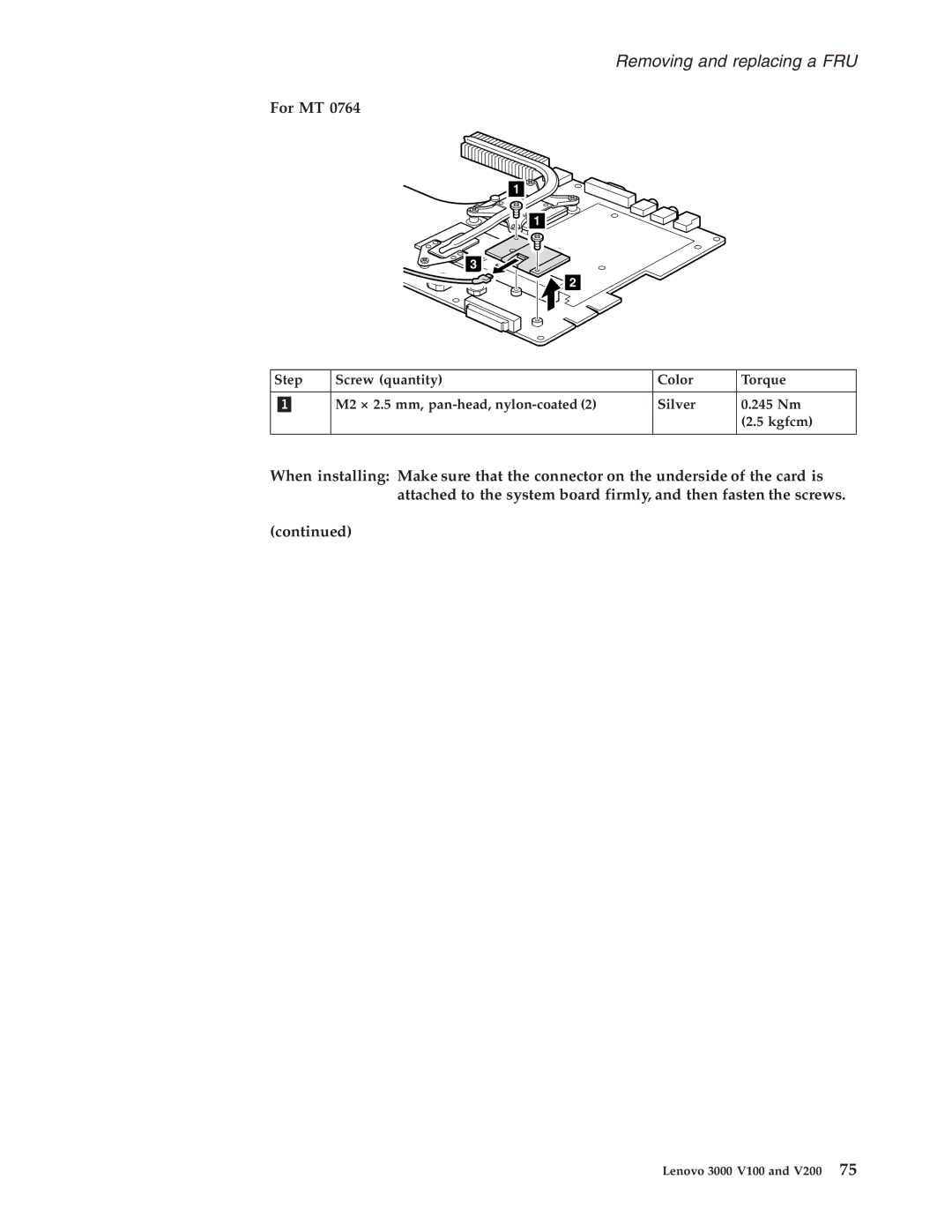 Lenovo V200, V100 manual Removing and replacing a FRU 