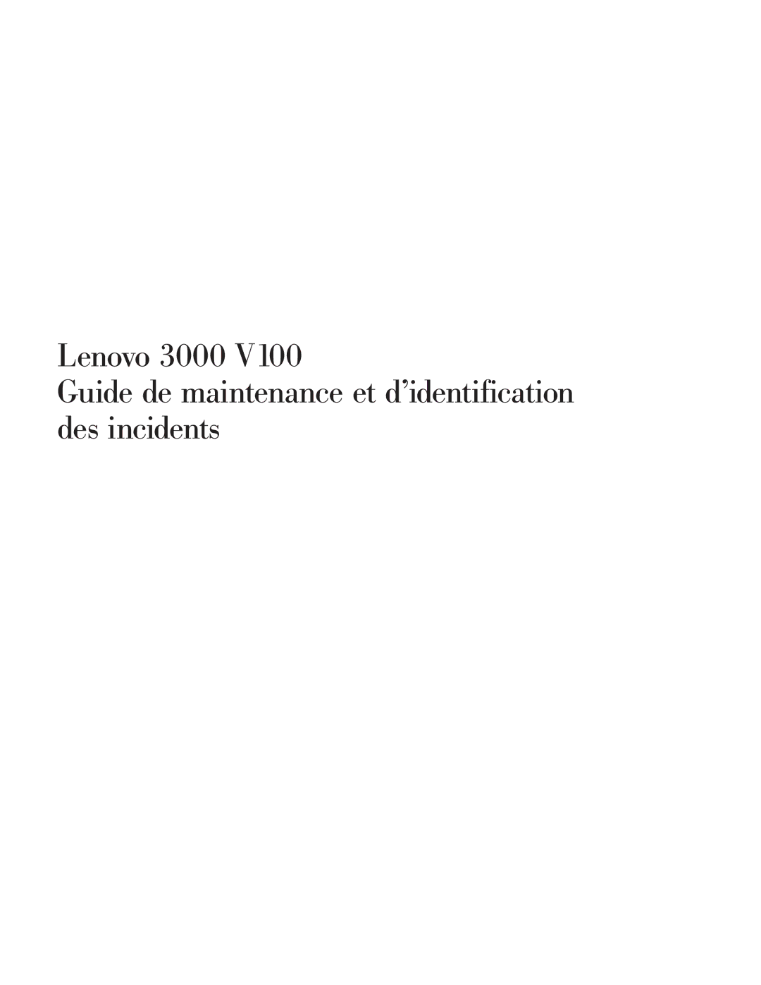 Lenovo V100 manual 