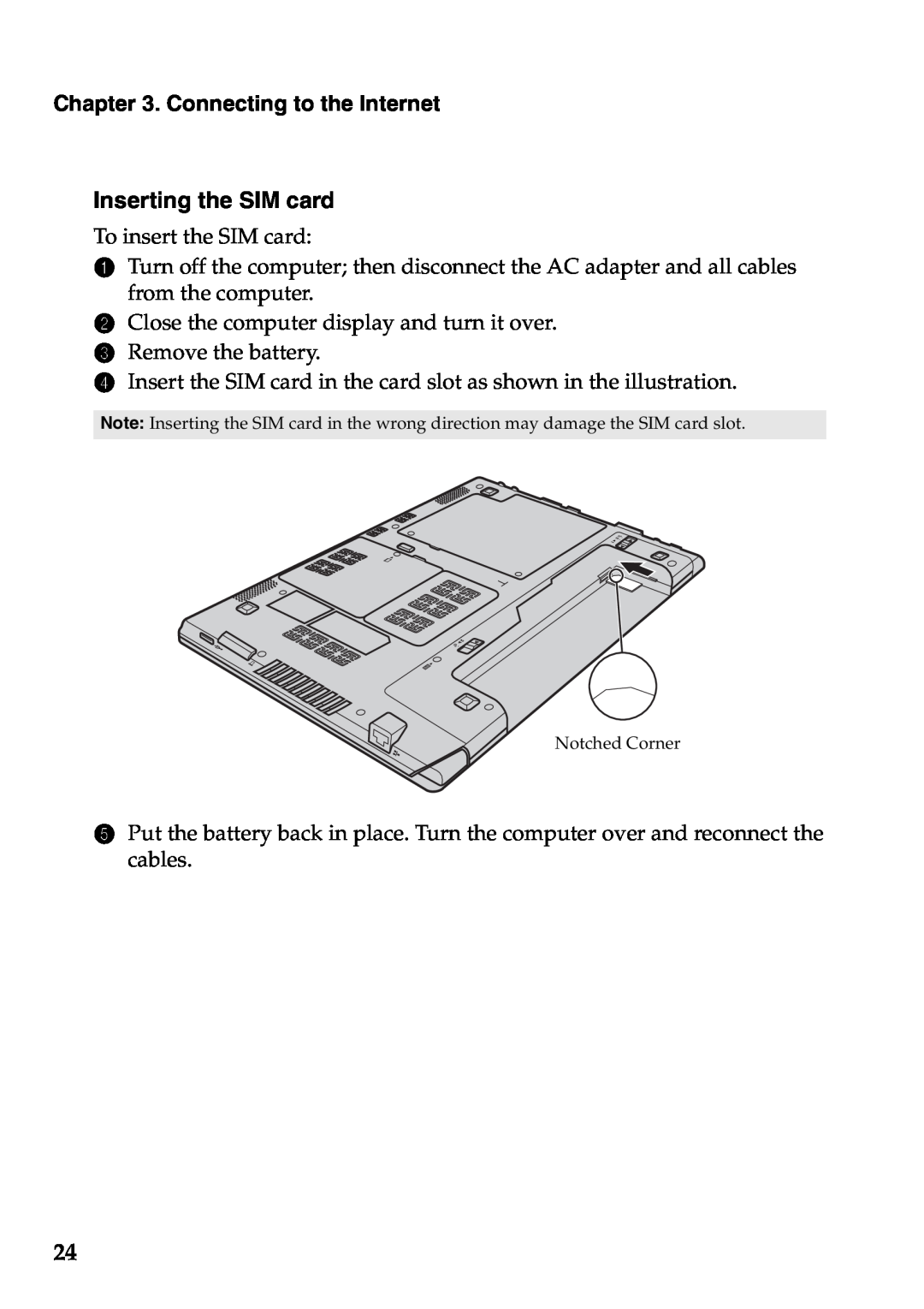 Lenovo V360 manual Inserting the SIM card, Connecting to the Internet 