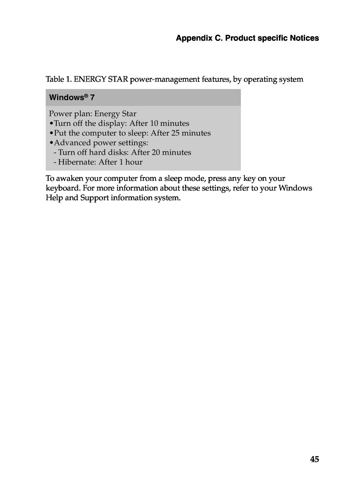 Lenovo V360 manual Appendix C. Product specific Notices, Windows 