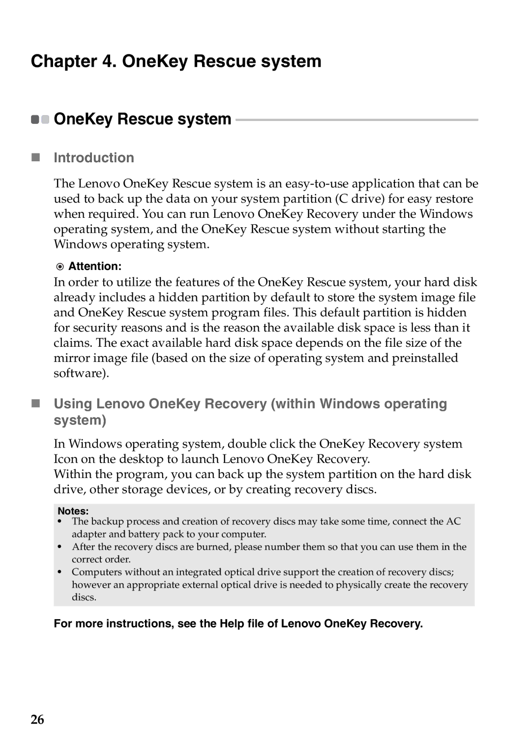 Lenovo V360 manual OneKey Rescue system, „ Introduction 