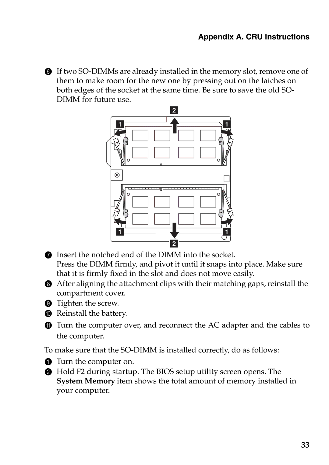 Lenovo V360 manual Appendix A. CRU instructions 