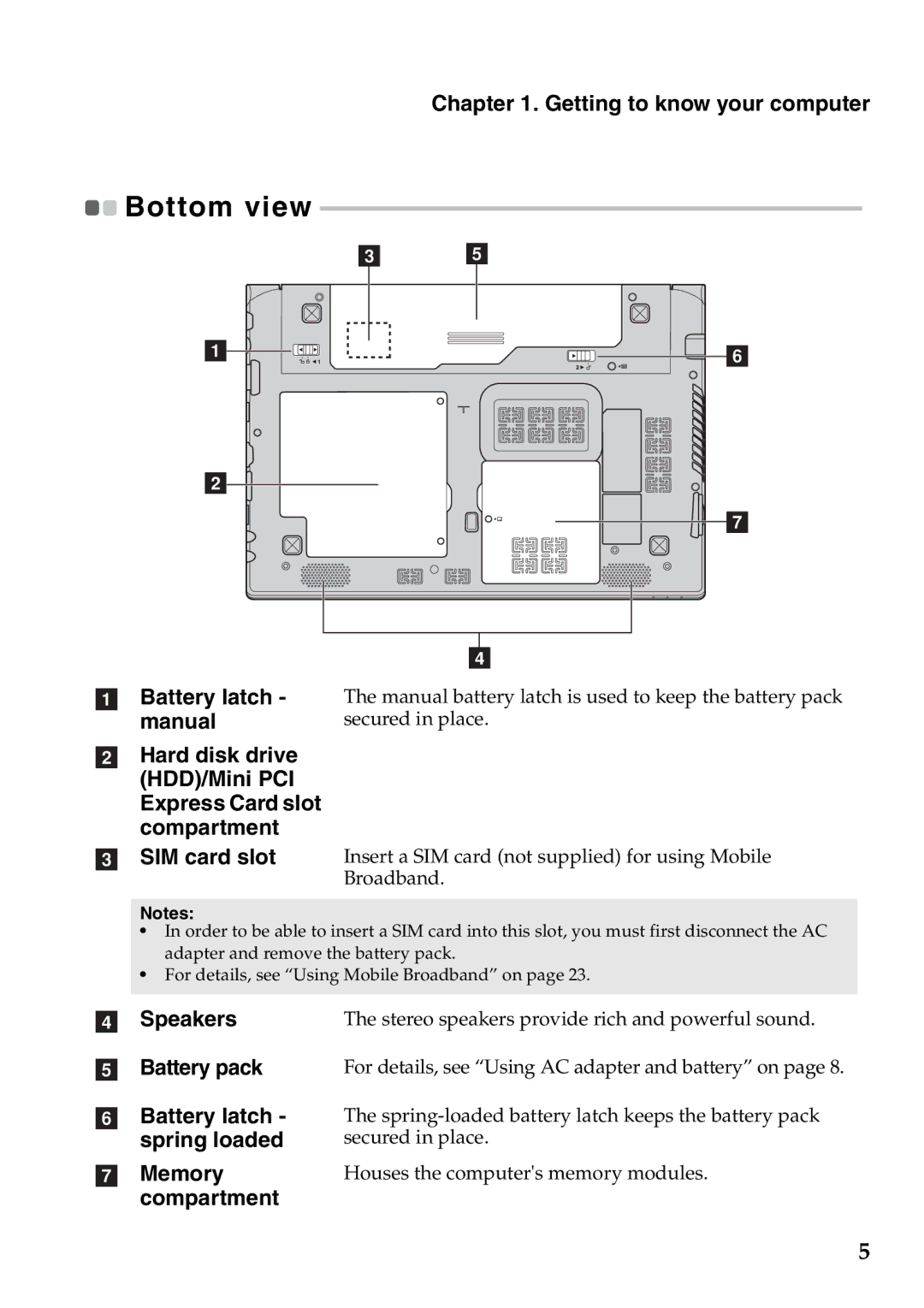 Lenovo V360 manual Bottom view 