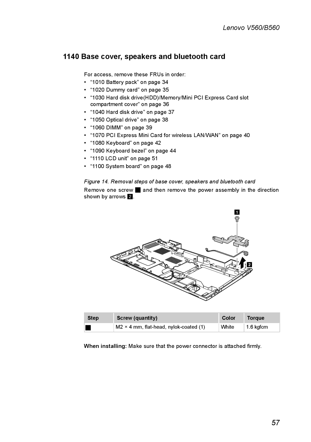 Lenovo V560 manual Base cover, speakers and bluetooth card, Removal steps of base cover, speakers and bluetooth card 