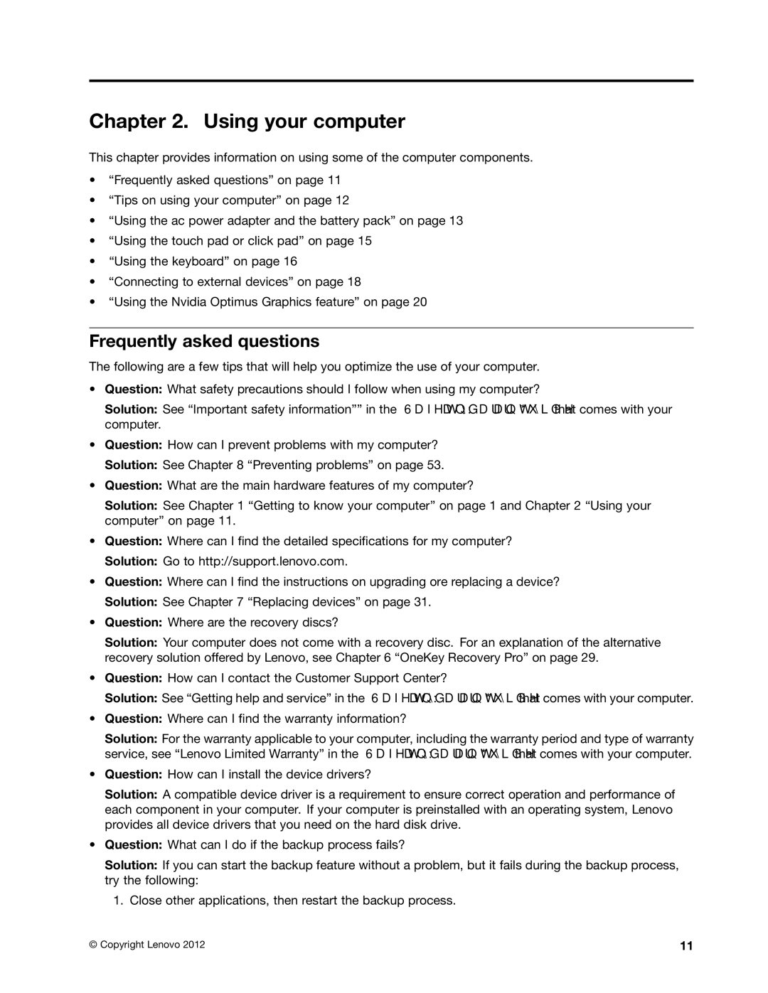 Lenovo V580C, V480C manual Using your computer, Frequently asked questions 