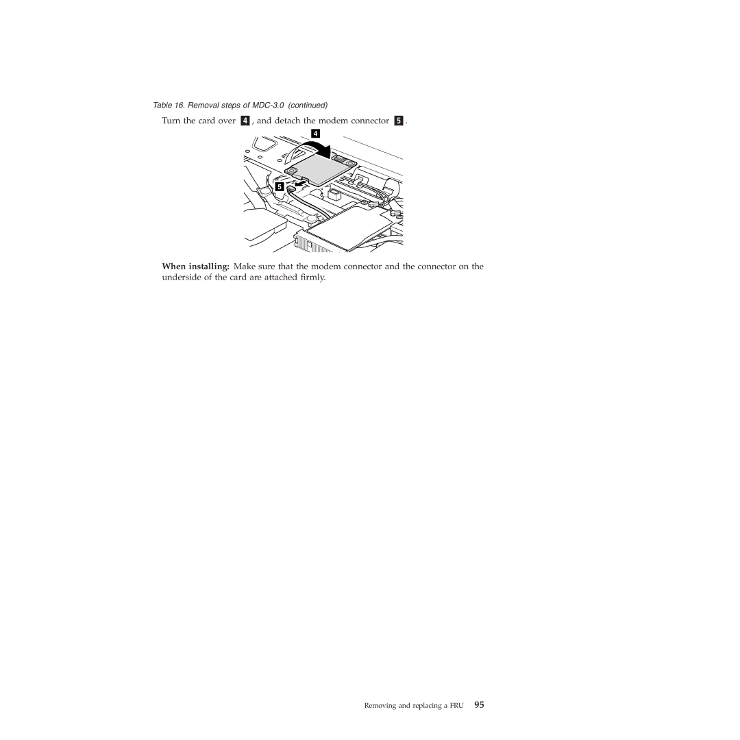 Lenovo W500 manual Removal steps of MDC-3.0 