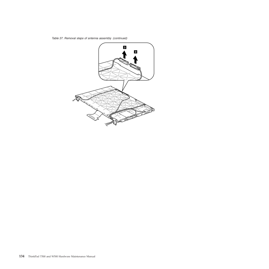 Lenovo W500 manual Removal steps of antenna assembly 