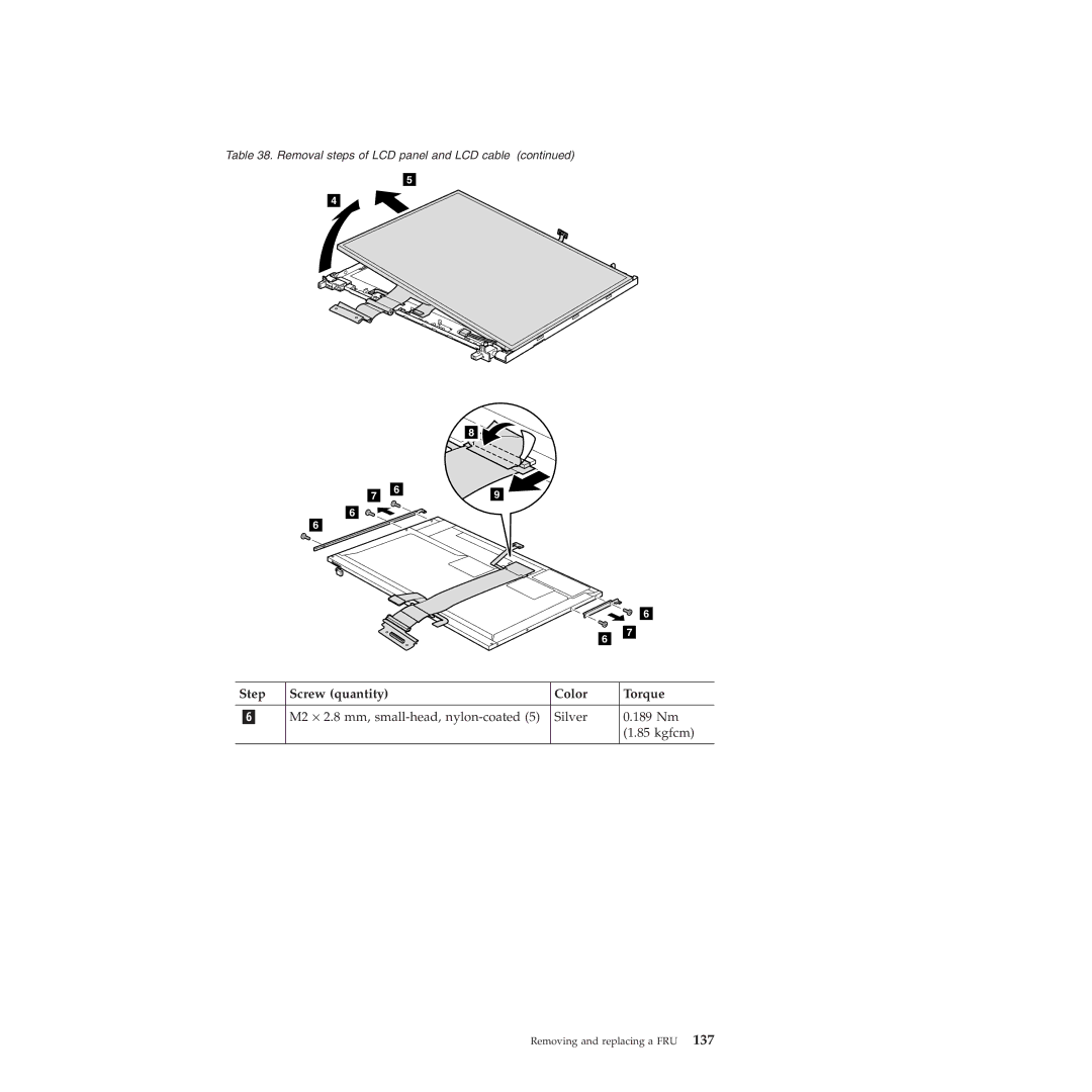 Lenovo W500 manual M2 ⋅ 2.8 mm, small-head, nylon-coated Silver 189 Nm Kgfcm 