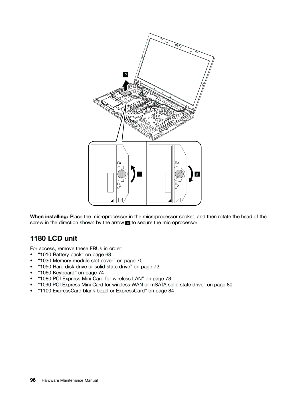 Lenovo W530, T530i, 2394F1U, 244723U manual LCD unit 