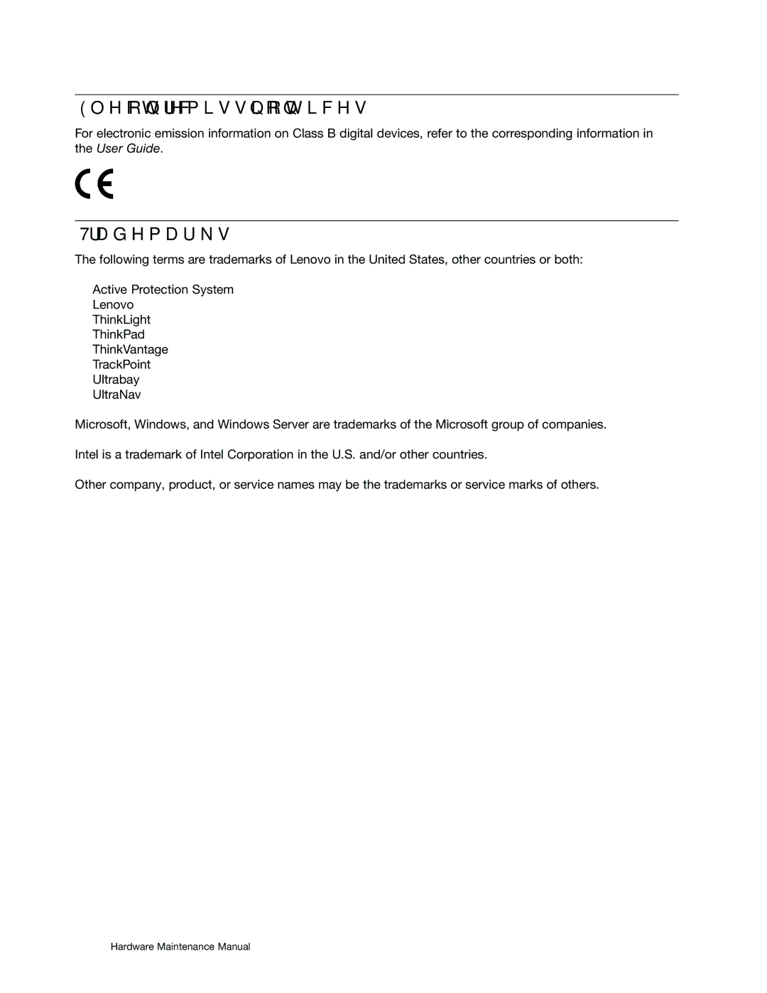 Lenovo W530, T530i, 2394F1U, 244723U manual Electronic emission notices, Trademarks 