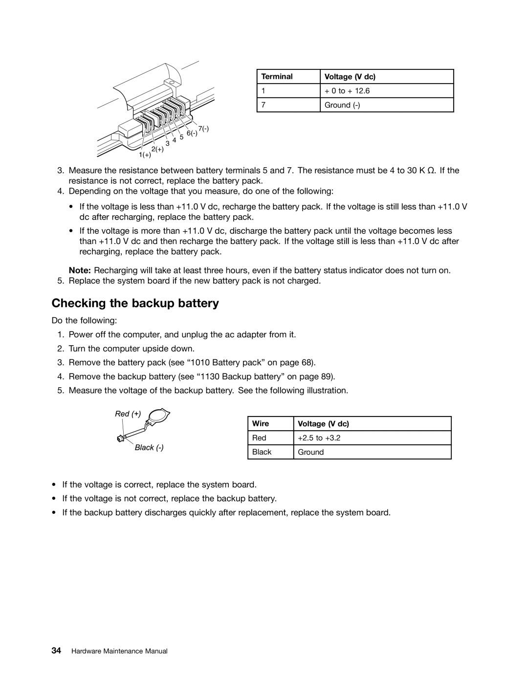 Lenovo W530, T530i, 2394F1U, 244723U manual Checking the backup battery 