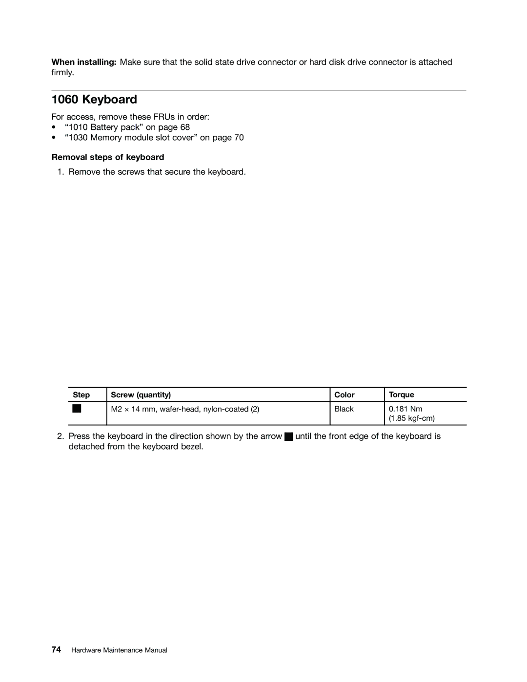 Lenovo W530, T530i, 2394F1U, 244723U manual Keyboard, Removal steps of keyboard 